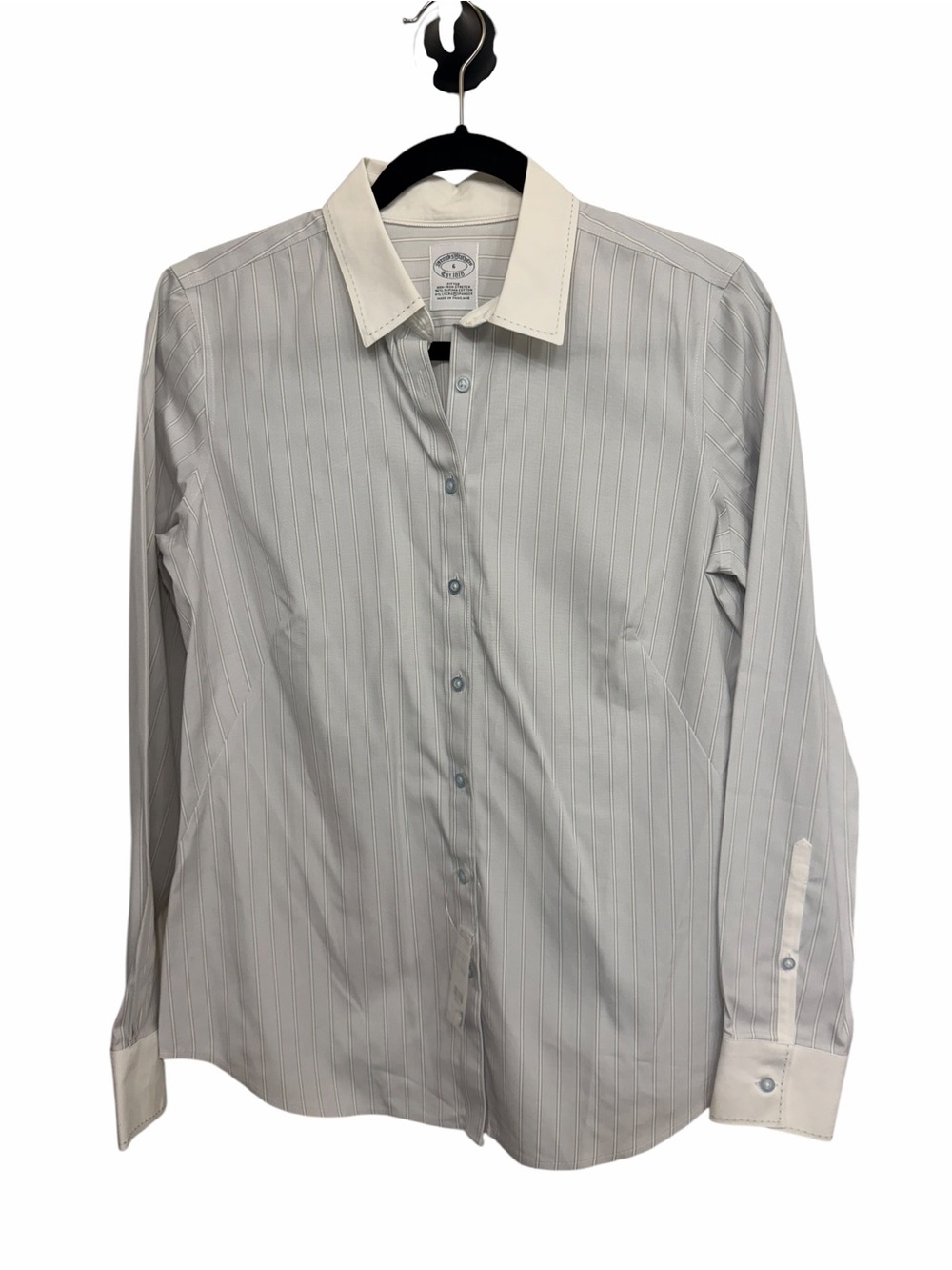 Brooks Brothers Fitted Non-Iron Stretch Pinstripe Shirt — Size 6 — NWT